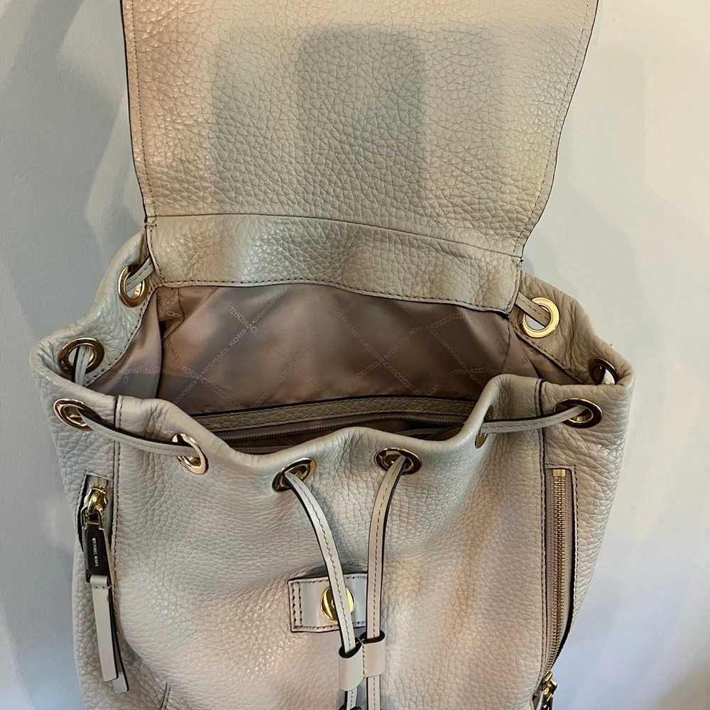 Michael Kors Taupe Leather Backpack - Picture 4 of 4